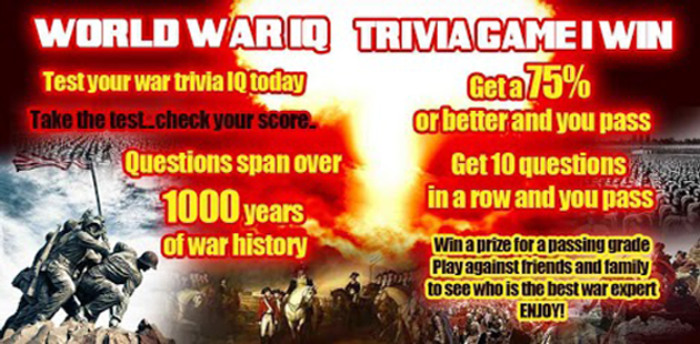 War IQ Test Trivia Game I Win